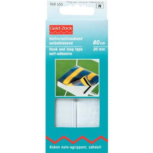 Klittenband wit zelfklevend 20 mm / 60 cm (968655)