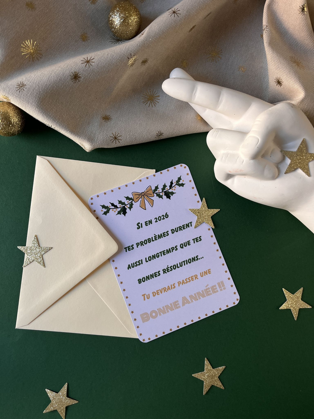 Carte Bonne Année "Y'a plus qu'à espérer"