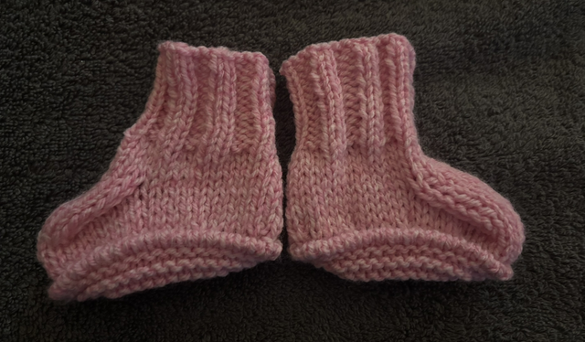 Pink mitts and Boottees 