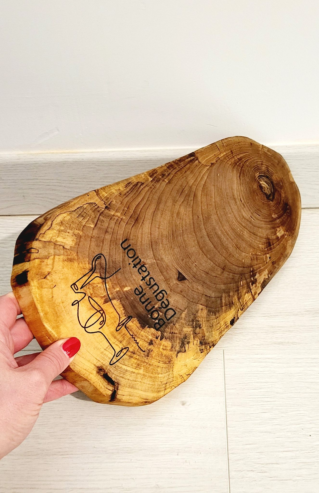 Planche apéro avec gravure &quot;Bonne dégustation&quot;