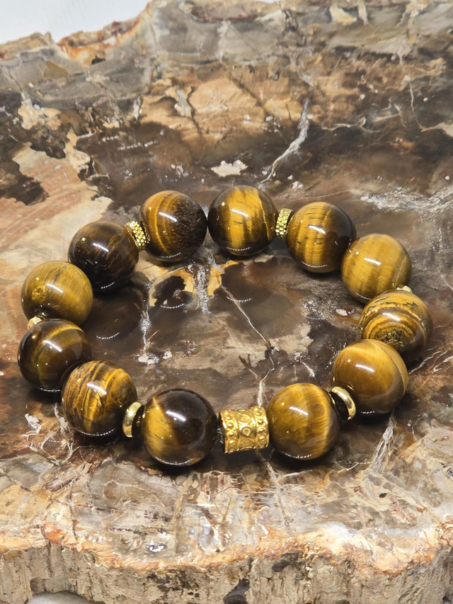Bracelet Œil de tigre XXL en 1,4 cm