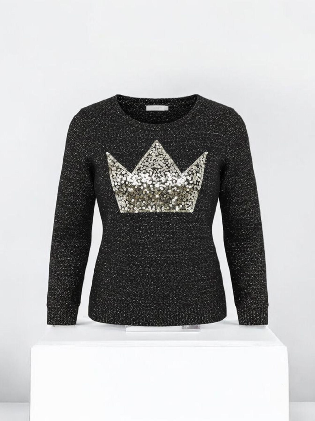 Pull motif couronne à sequins 10 ans