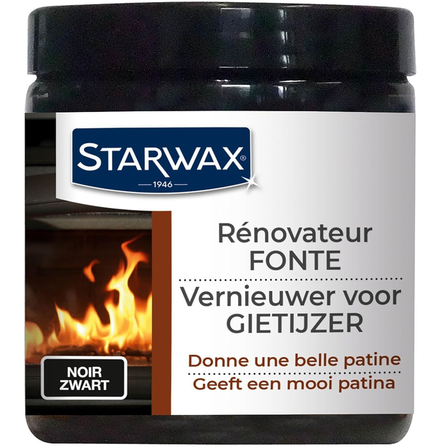 Rénovateur fonte et acier pour poêle, cheminée et barbecue - Donne une belle patine - Sans odeur - monocouche - couleur noire - 200ml - STARWAX