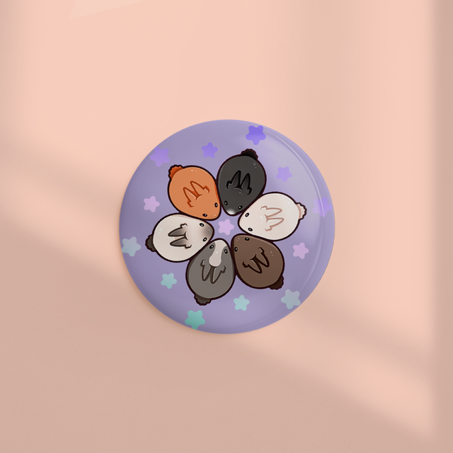 Badge effet holographique 44mm FLUFFLES