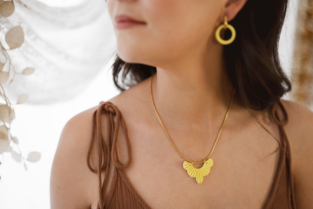 Necklace with Polymer Clay ~ Petal