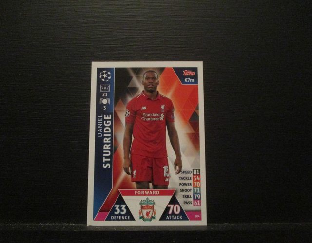Daniel Sturridge - UEFA Champions League Match Attax 2018/19 Original Trading Card #204