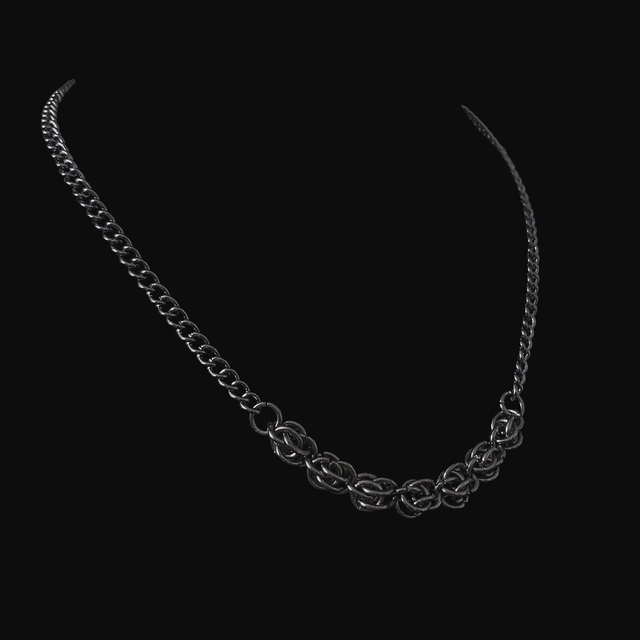 Naszyjnik Antracytowy Sweet Pea Chainmaille