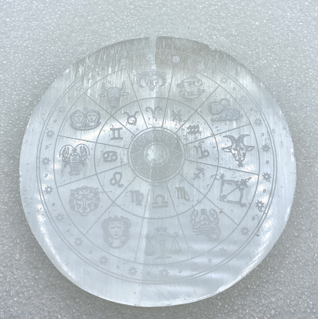 Disque de rechargement en Sélénite - Signes du zodiaque
