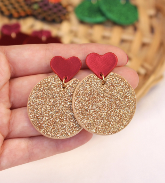 Kira • doré pailleté, rouge métallisé