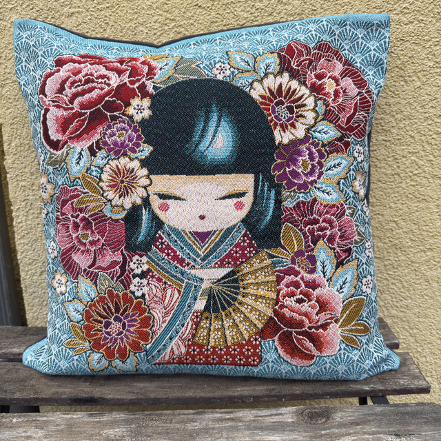 Fourre de coussin poupée bleu claire 