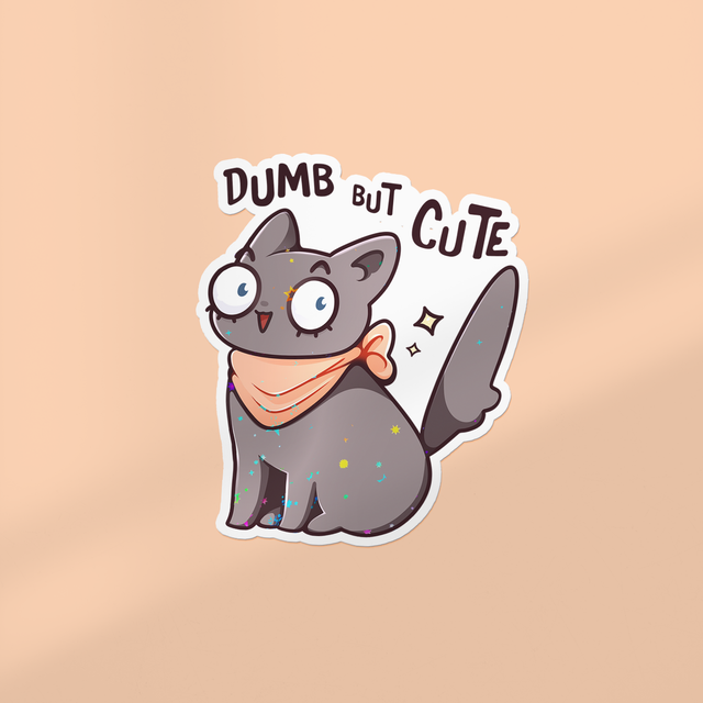 Sticker lamination holographique DUMB BUT CUTE (LA CROQUETTE)