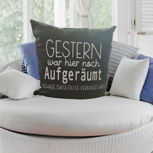 Kissenbezug - Gestern war hier aufgeräumt 