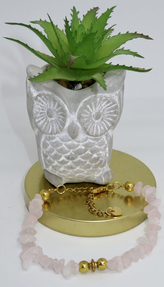 Bracelet en Quartz rose et fermoir