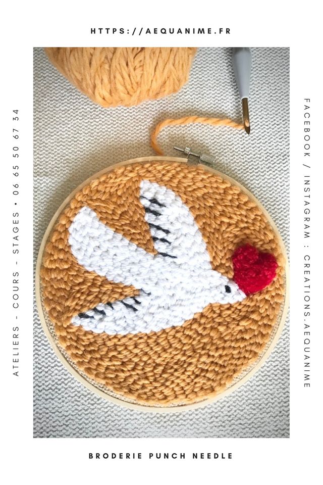 Kit punch needle colombe