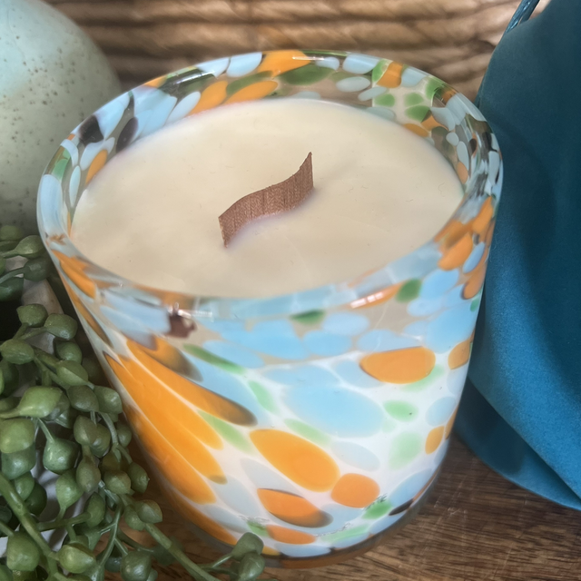 White Strawberry &amp; Avocado Refillable Pure Soy Wax Candle