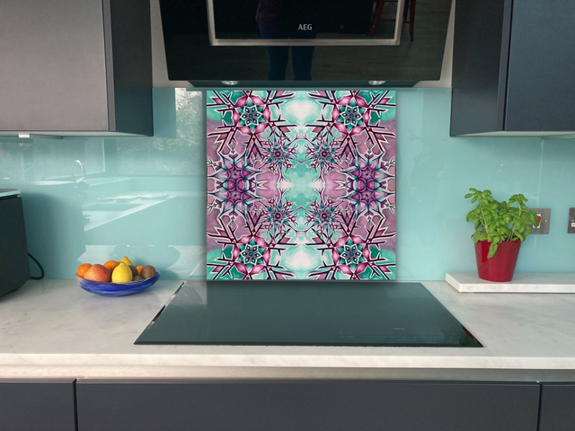 Snowflakes Glass Splashback