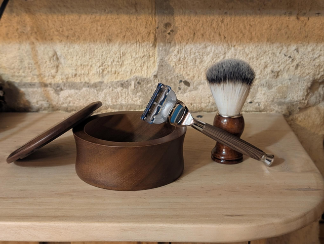 Coffret barbier bois 