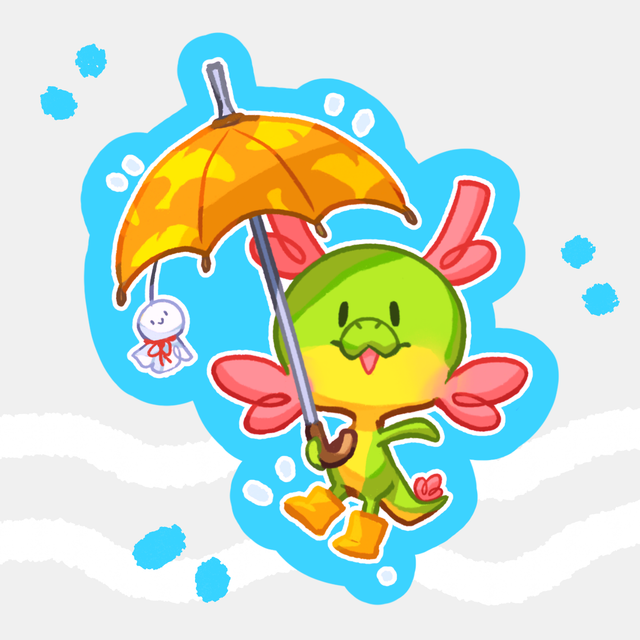 Rainy day Longlong sticker