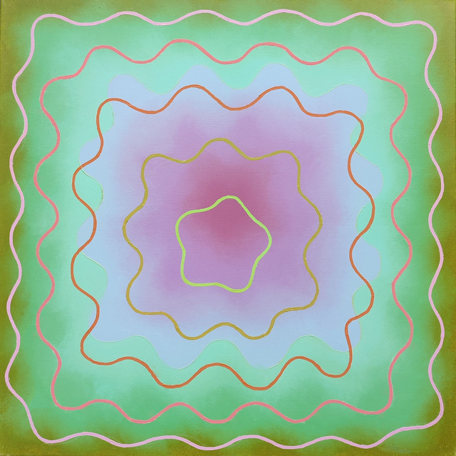 Ekran - fale, 100x100 olej płótno 2014