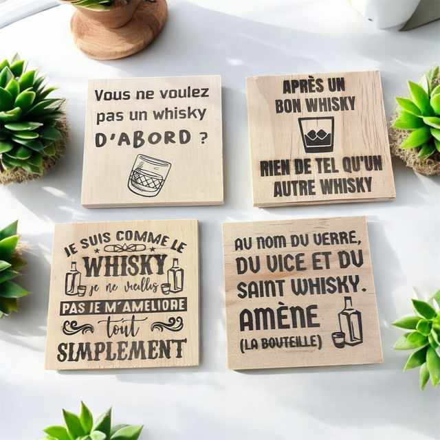 Dessous de verres thème whisky (lot4) 