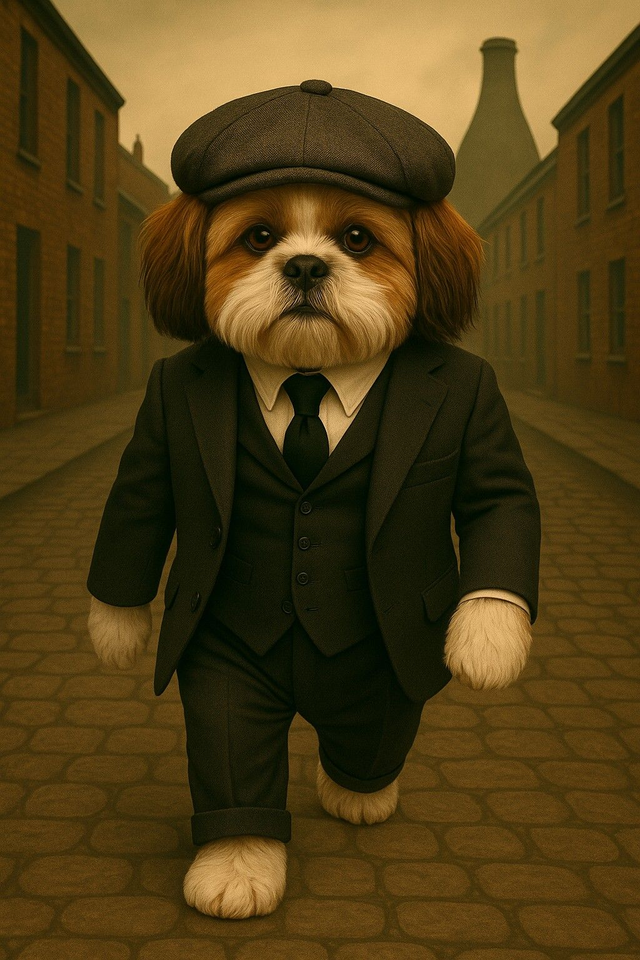 Shih tzu Framed Canvas Peaky pooch