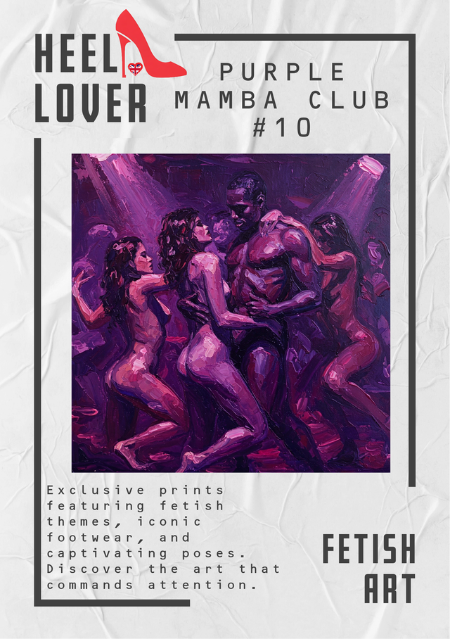 Purple Mamba Club #10 600mm x 600mm x 20mm Canvas Print         
