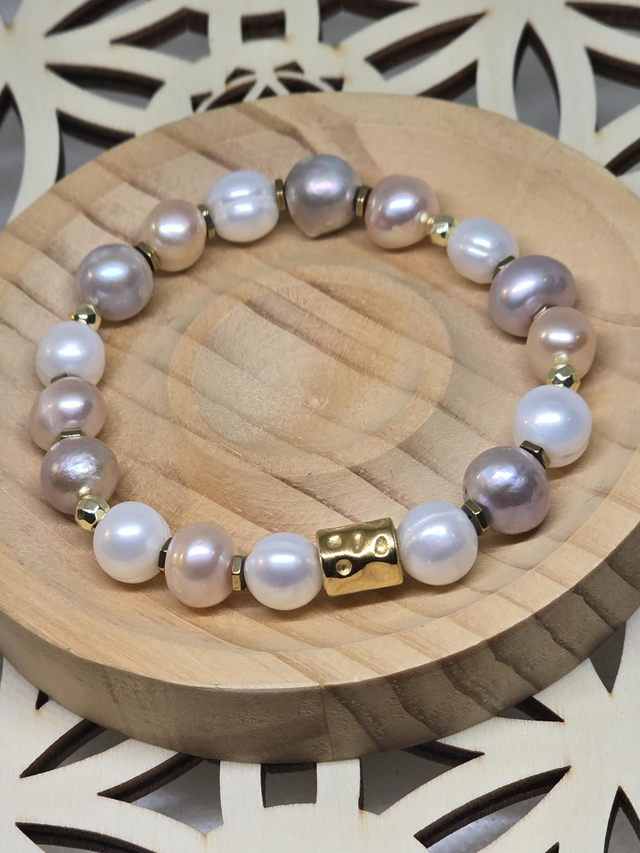 Bracelet Perle de culture d'eau douce multicolore 1 cm 