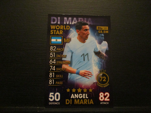 Angel Di Maria - World Star Match Attax 101 Original Trading Card