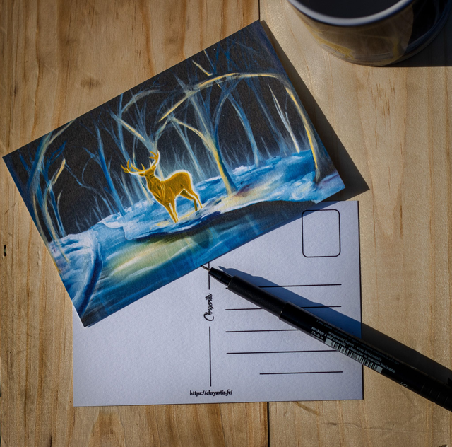 Cerf enchanté - carte postale -