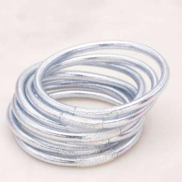 Jonc boudhiste avec mantra Argenté 