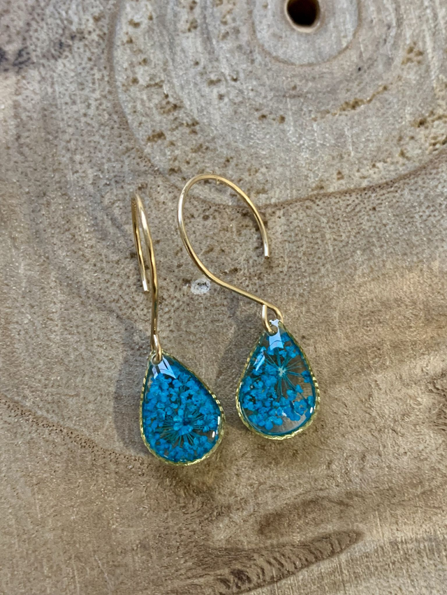 Turquoises : boucles d&#039;oreilles en goldfilled