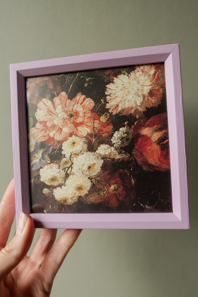 Floral Nostalgia 💜 Cadre upcyclé