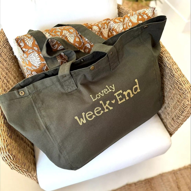 Grand Cabas - Vert Forêt- Lovely Week End