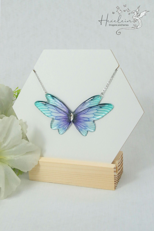 Lavender turquoise small fairy necklace