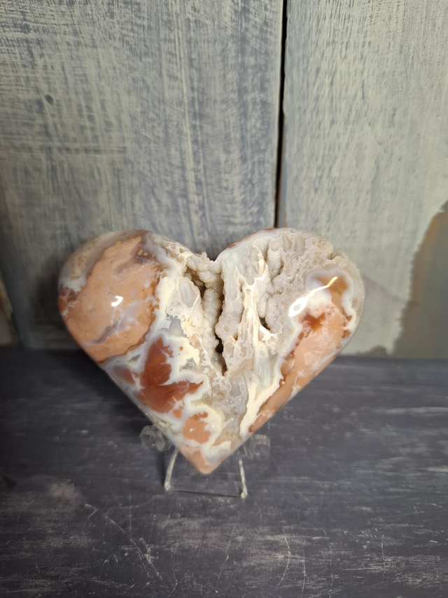 Cotton Candy Agate Heart 