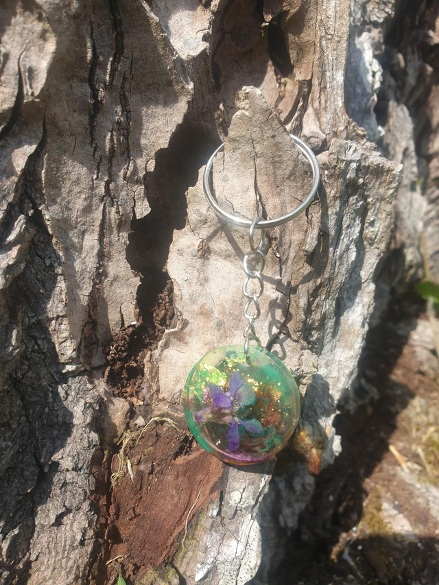 Porte clefs violette séchée 