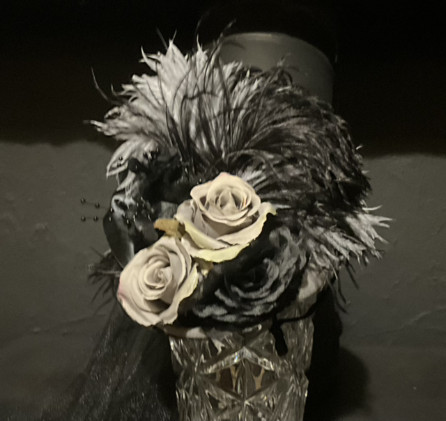 Victorian Style Hat (Grey &amp; Black)