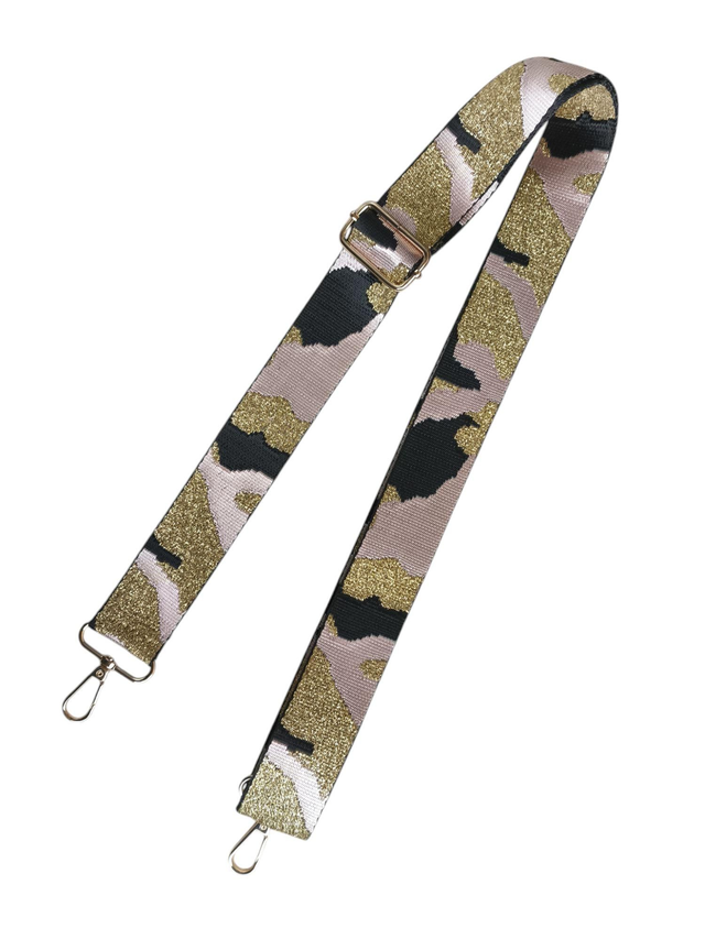 Sangle - motif léopard rose pâle 