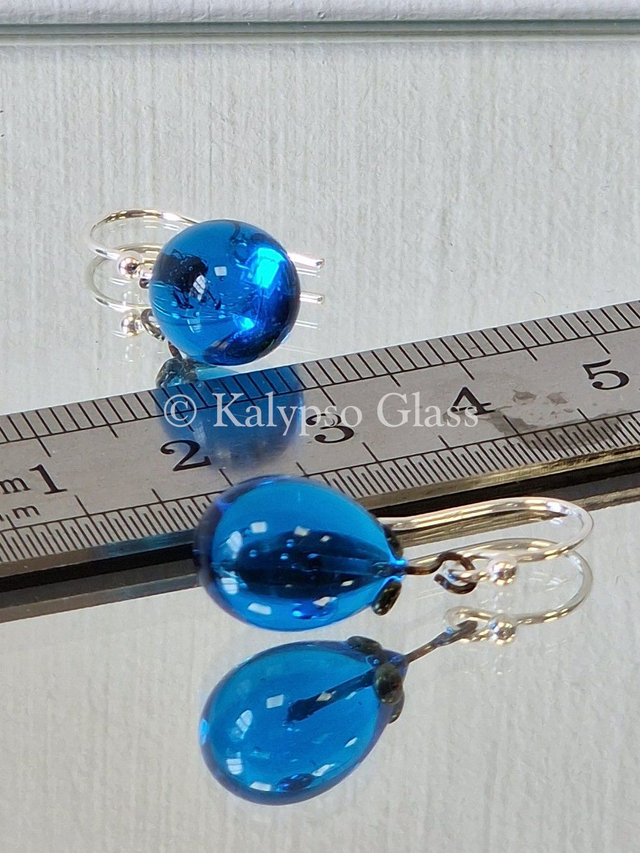 Drop Earrings, Dark Aqua