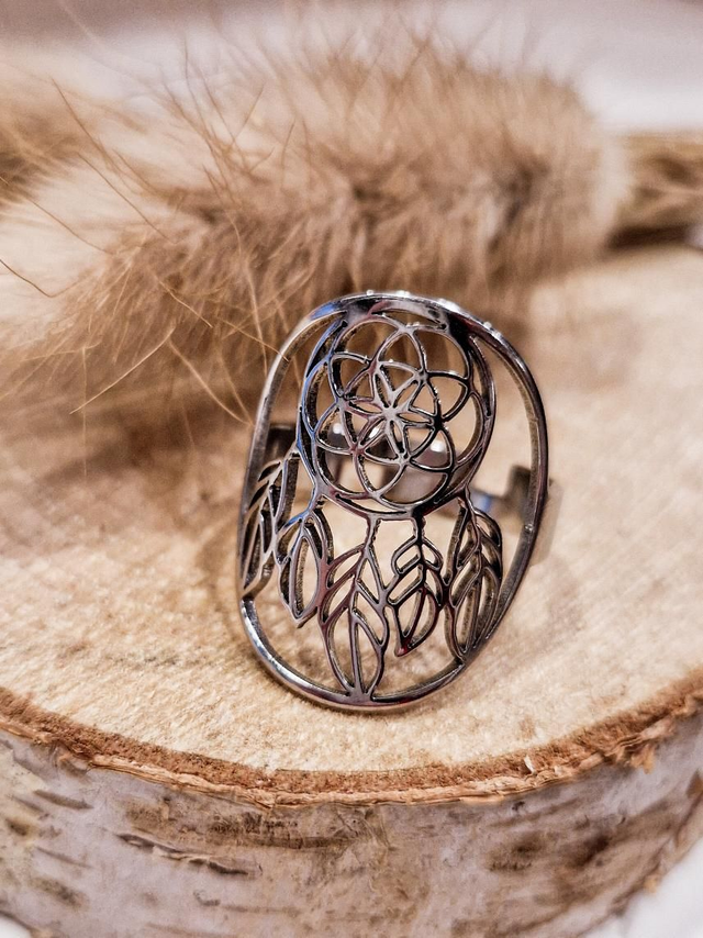 Bague "Attrape-rêves" - Modèle argenté 