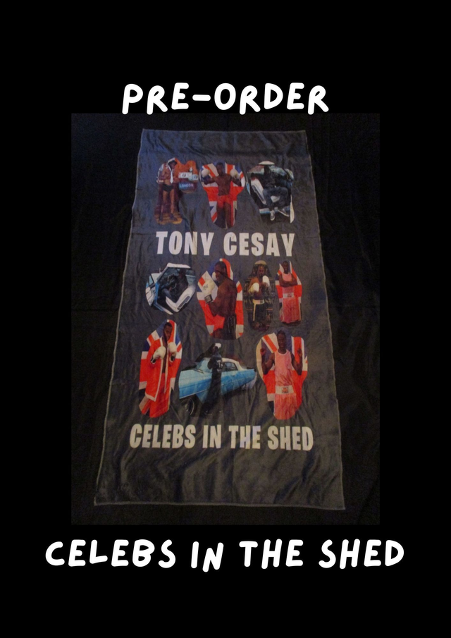 Tony Cesay ABA Champion Boxer Picture GREY Blanket (WHITE Bubble Logo)(75cm x 150cm) PRE-ORDER BUY NOW