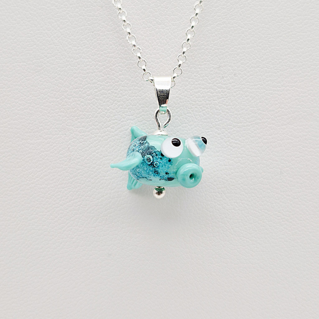 Pendentif Poisson bleu (2)