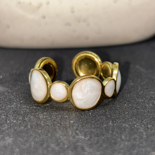 Bague Ambre Blanche