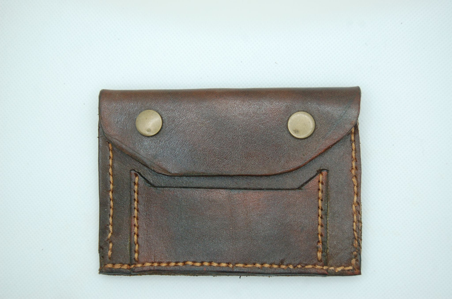 Portefeuille Cuir Marron Fait Main | Porte-cartes Compact Vintage | Artisanat Cuir Véritable Homme Femme | Minimaliste