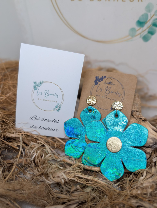 Boucles d'oreilles Ginette turquoise gi010