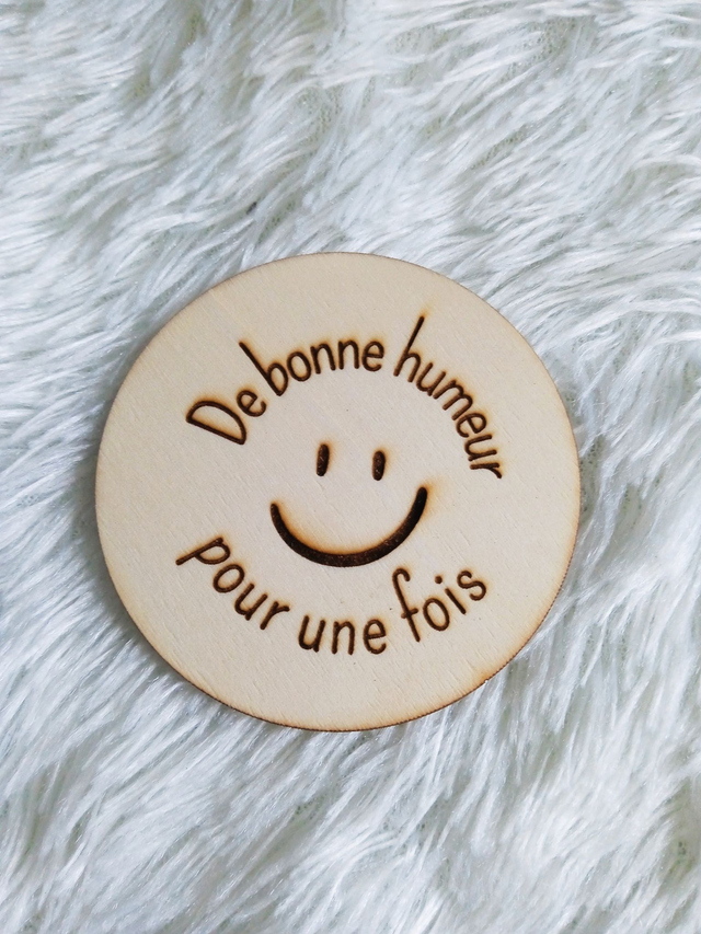 Disque accessoire "De bonne humeur pour une fois" pour panneau de porte interchangeable By Romalysa