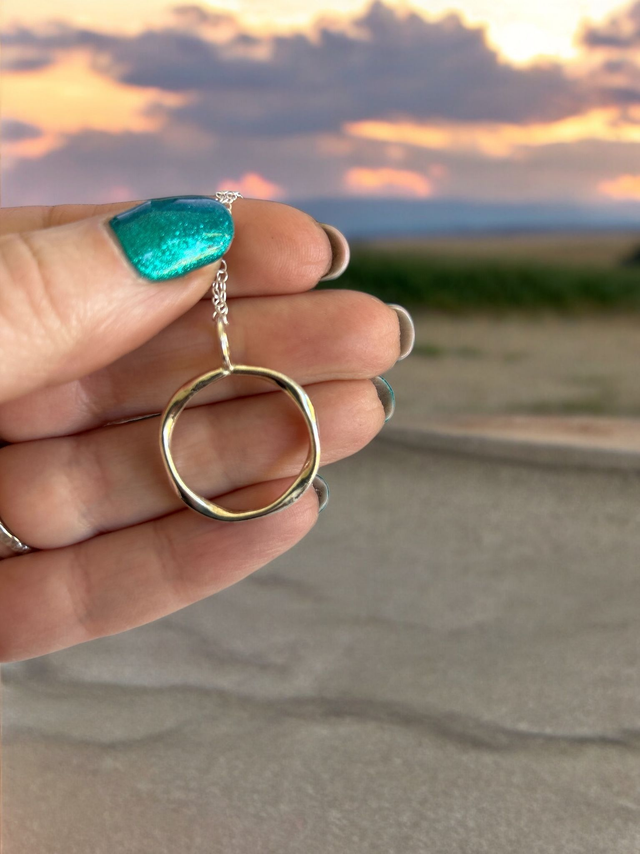 Thin Twisted Circle Pendant