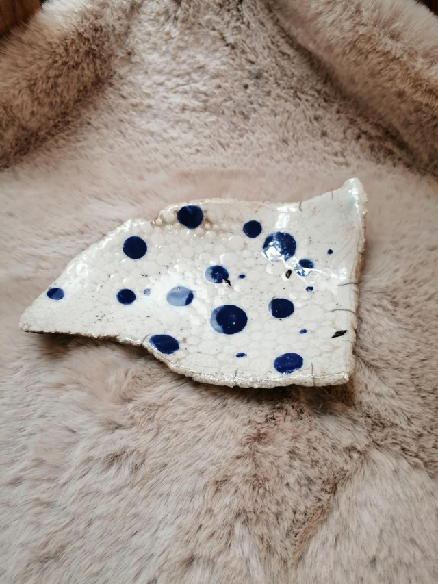 Ravier blanc tâches bleues