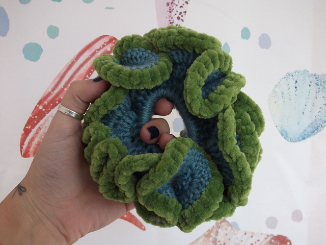 Blue and Green Scrunchie