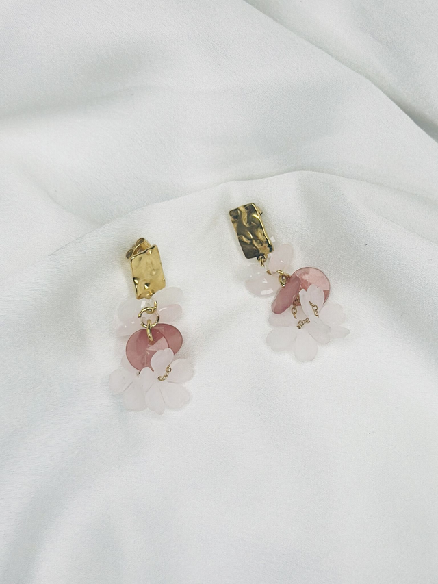 20-Boucles d'oreilles fleur acrylique 